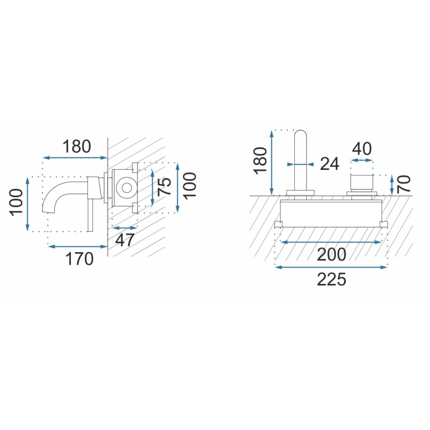 REA-B5332 - Håndvaskarmatur til indbygget installation OWEN sort
