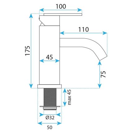 REA-B5505 - Håndvaskarmatur ONTARIO 17,5 cm børstet guld