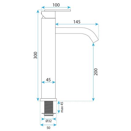 REA-B5508 - Blandingsbatteri til håndvask ONTARIO 30 cm, sort
