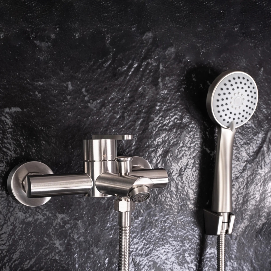 REA-B5514 - Badekarssæt med blandingsbatteri ONTARIO, børstet stål