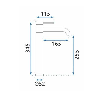 REA-B6100 - Vaskarmatur LUNGIS 34,5 cm blank krom