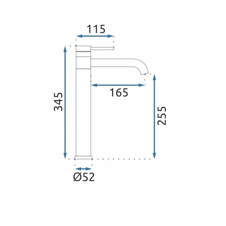 REA-B6100 - Vaskarmatur LUNGIS 34,5 cm blank krom
