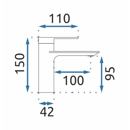 REA-B6202 - Håndvaskarmatur STORM 15 cm poleret krom