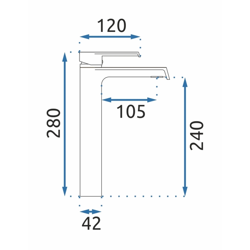 REA-B6207 - Håndvaskarmatur HASS 28 cm poleret krom