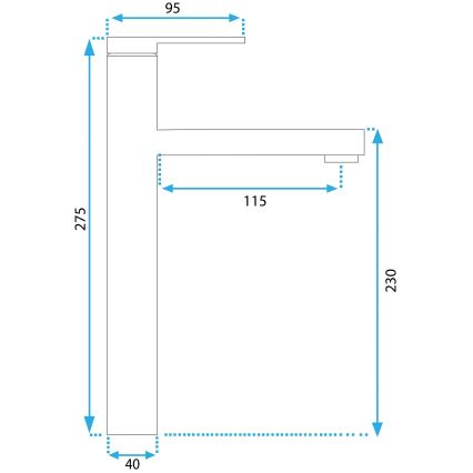 REA-B6214 - PIXEL håndvaskarmatur 27,5 cm, sort