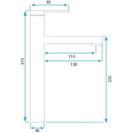 REA-B6215 - Vaskebatteri PIXEL 27,5 cm, guld