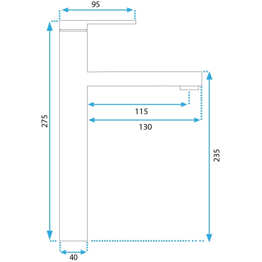 REA-B6215 - Vaskebatteri PIXEL 27,5 cm, guld