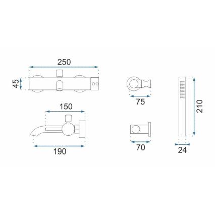 REA-B6384 - Badekarsæt LUNGO i titan