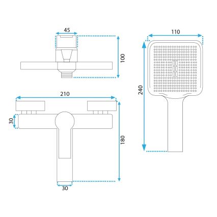 REA-B6407 - Badekarsæt med ARGUS blandingsbatteri mat sort