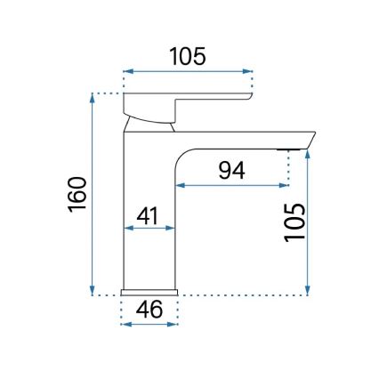 REA-B6410 - Håndvaskarmatur ARGUS 16 cm, børstet guld