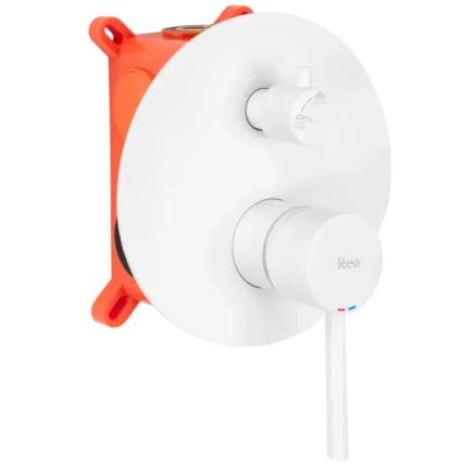 REA-B6440 - Badekarsæt med indbygget blandingsbatteri LUNGO mat hvid