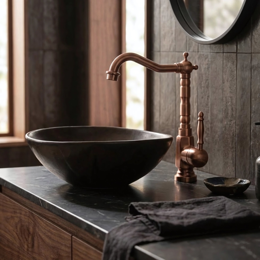REA-B6528 - Håndvaskarmatur BONA 28,5 cm børstet kobber