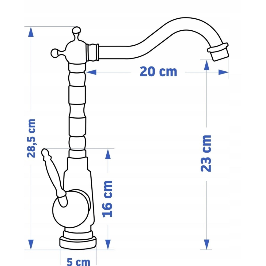 REA-B6528 - Håndvaskarmatur BONA 28,5 cm børstet kobber