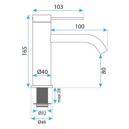 REA-B6531 - Håndvaskarmatur RIVO 16,5 cm sort