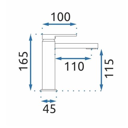 REA-B6555 - Håndvaskarmatur VERSO 16,5 cm børstet guld