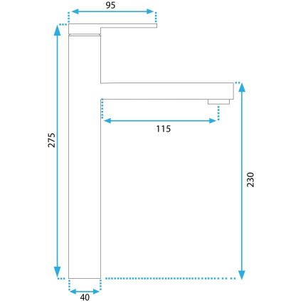 REA-B6562 - Vaskebatteri PIXEL 27,5 cm, blank krom