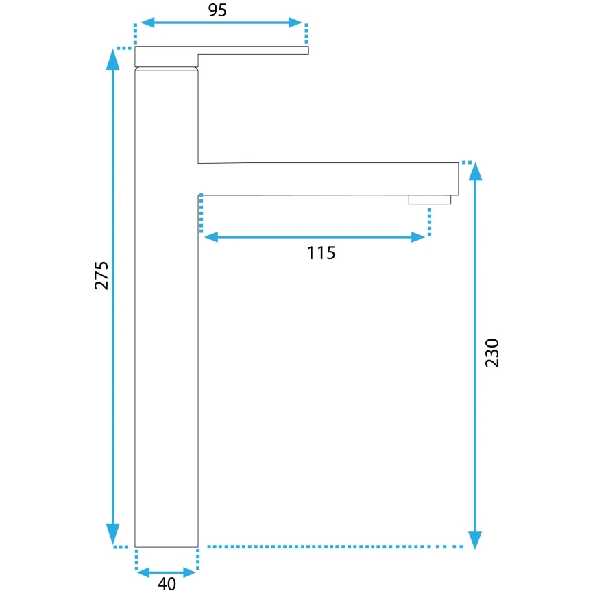 REA-B6562 - Vaskebatteri PIXEL 27,5 cm, blank krom