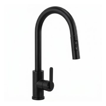 REA-B6571 - Køkkenarmatur med udtrækbar bruser ONTARIO 38 cm sort