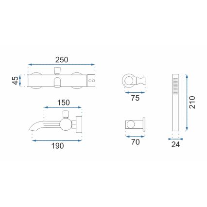 REA-B6634 - Badekarsæt LUNGO mat sort