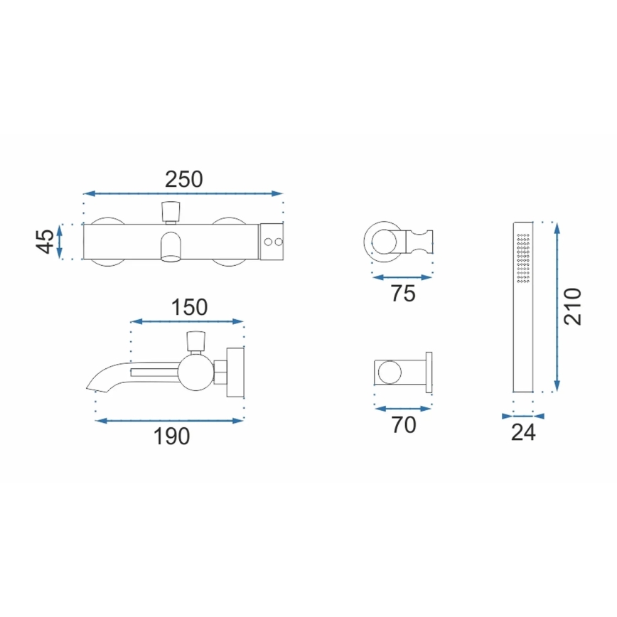 REA-B6634 - Badekarsæt LUNGO mat sort
