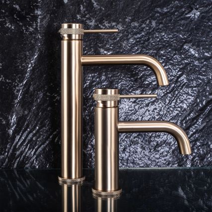 REA-B6950 - Håndvaskarmatur LUNGO 16,5 cm børstet guld