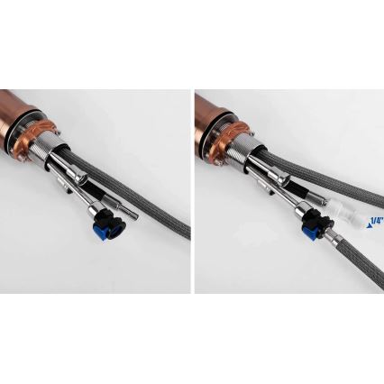 REA-B7436 - Køkkenarmatur med udtrækbar bruser og filtrering ECO FRESH 37,5 cm i kobber