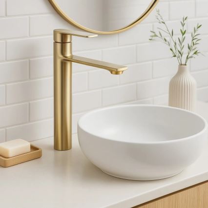 REA-B7962 - Håndvaskarmatur STORM 29,5 cm, børstet guld