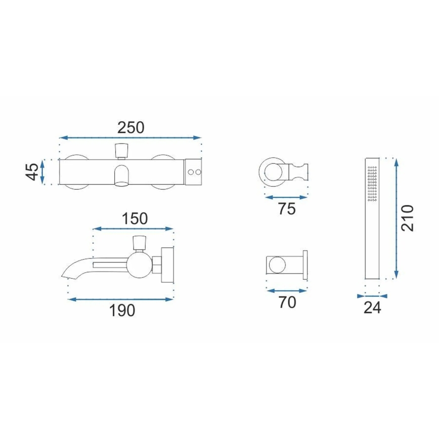 REA-B8030 - Badekarsæt LUNGO mat hvid