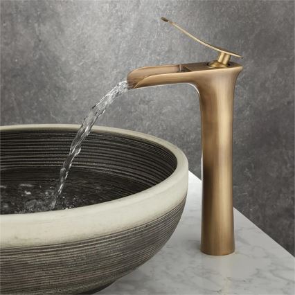REA-B8120 - Håndvaskarmatur LAGUNA 30 cm i børstet guld