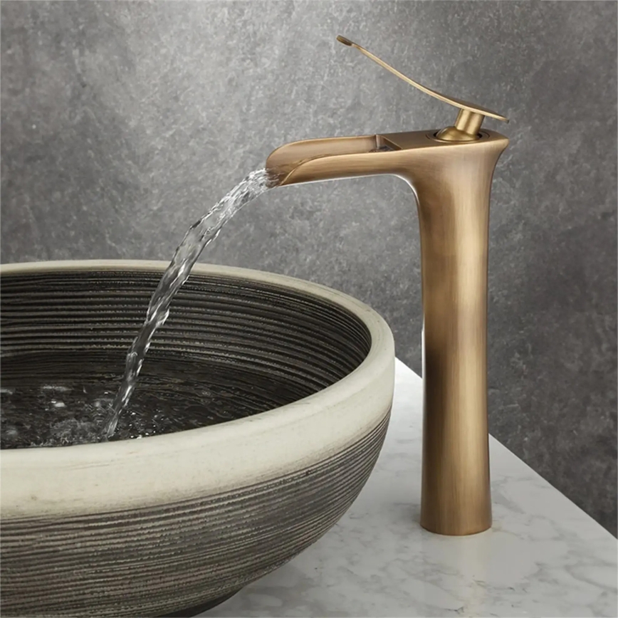 REA-B8120 - Håndvaskarmatur LAGUNA 30 cm i børstet guld