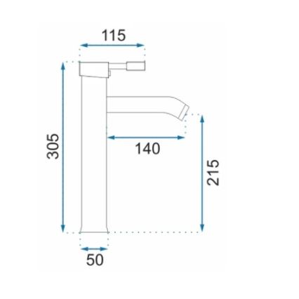 REA-B8665 - Håndvaskarmatur GRAF 30,5 cm sort