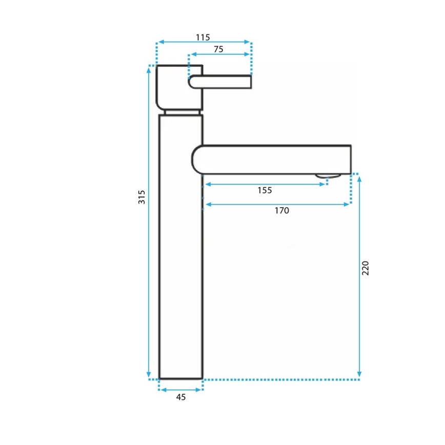 REA-B8803 - Håndvaskarmatur TESS 31,5 cm, guld