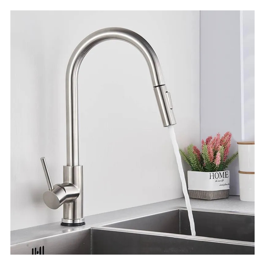 REA-B9146 - Køkkenarmatur med udtrækbar bruser FRESH 39,5 cm nikkel