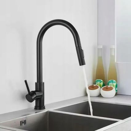 REA-B9147 - Køkkenarmatur med udtrækbar bruser FRESH 39,5 cm, mat sort