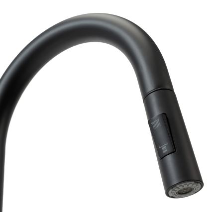 REA-B9147 - Køkkenarmatur med udtrækbar bruser FRESH 39,5 cm, mat sort