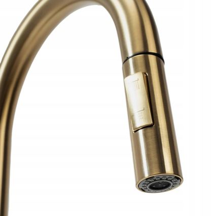 REA-B9842 - Berøringsbetjent køkkenarmatur med udtrækbar bruser FRESH TOUCH 37 cm 4xAA børstet guld