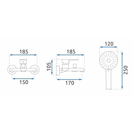 REA-B9932 - Badekarsæt BLOOM mat hvid/guld