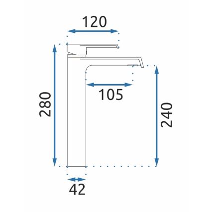 REA-B9966 - Håndvaskarmatur HASS 28 cm mat sort