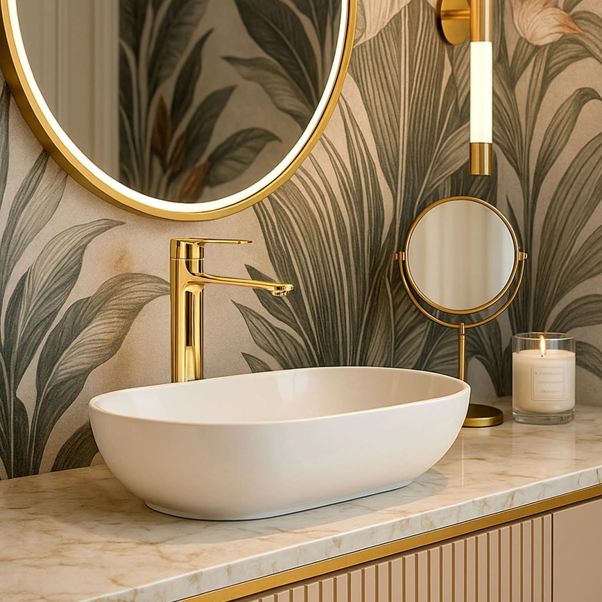 REA-B9983 - Håndvaskarmatur STORM 29,5 cm, guld