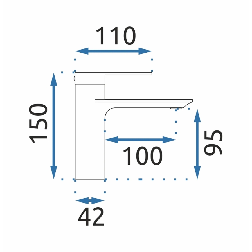 REA-B9986 - Håndvaskarmatur STORM 15 cm mat sort