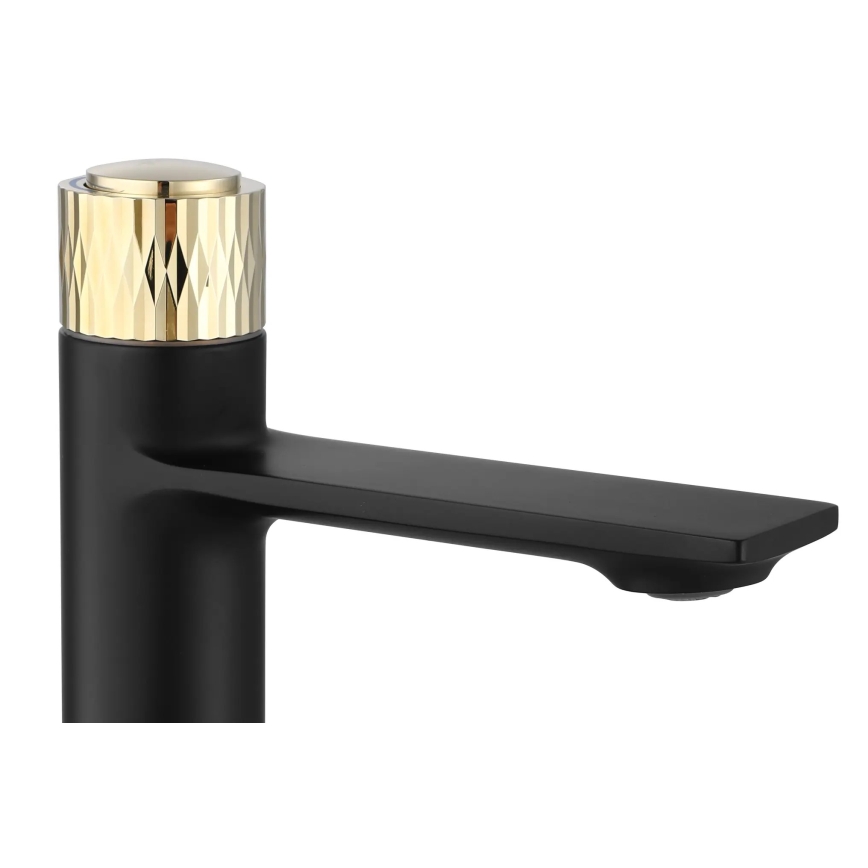REA-B9987 - Håndvaskarmatur STORM 16,5 cm sort/guld