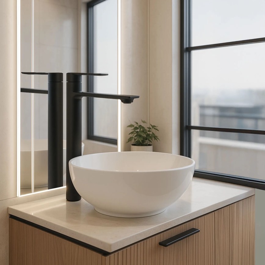 REA-B9988 - Håndvaskarmatur STORM 29,5 cm mat sort