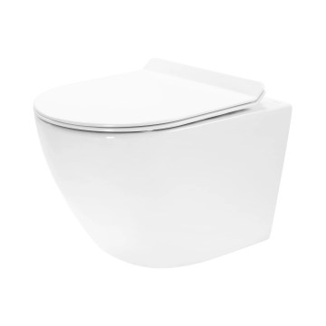 REA-C1400 - Væghængt toilet med sæde CARTER RIMLESS keramik/hvid