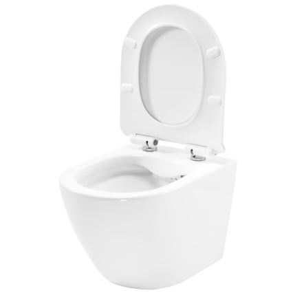 REA-C1400 - Væghængt toilet med sæde CARTER RIMLESS keramik/hvid