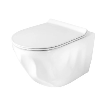 REA-C1652 - Væghængt toilet med toiletsæde GUSTAVO RIMLESS keramik/hvid