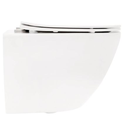 REA-C2760 - Vægmonteret toilet med toiletsæde CARLO FLAT MINI RIMLESS keramik/højglans hvid