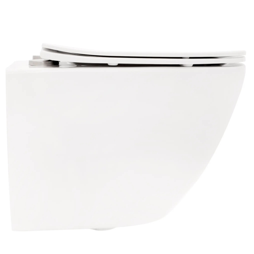 REA-C2760 - Vægmonteret toilet med toiletsæde CARLO FLAT MINI RIMLESS keramik/højglans hvid