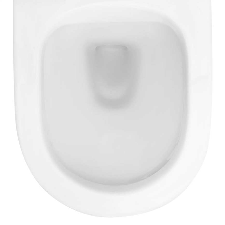 REA-C2760 - Vægmonteret toilet med toiletsæde CARLO FLAT MINI RIMLESS keramik/højglans hvid