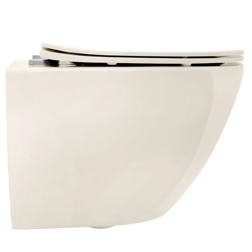 REA-C5500 - Vægmonteret toilet med toiletsæde CARLO MINI TORNADO RIMLESS keramik/cremefarvet