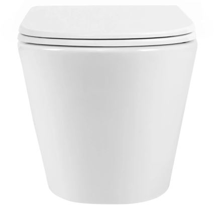 REA-C6800 - Vægmonteret toilet med toiletsæde TITO TORNADO RIMLESS keramik/hvid